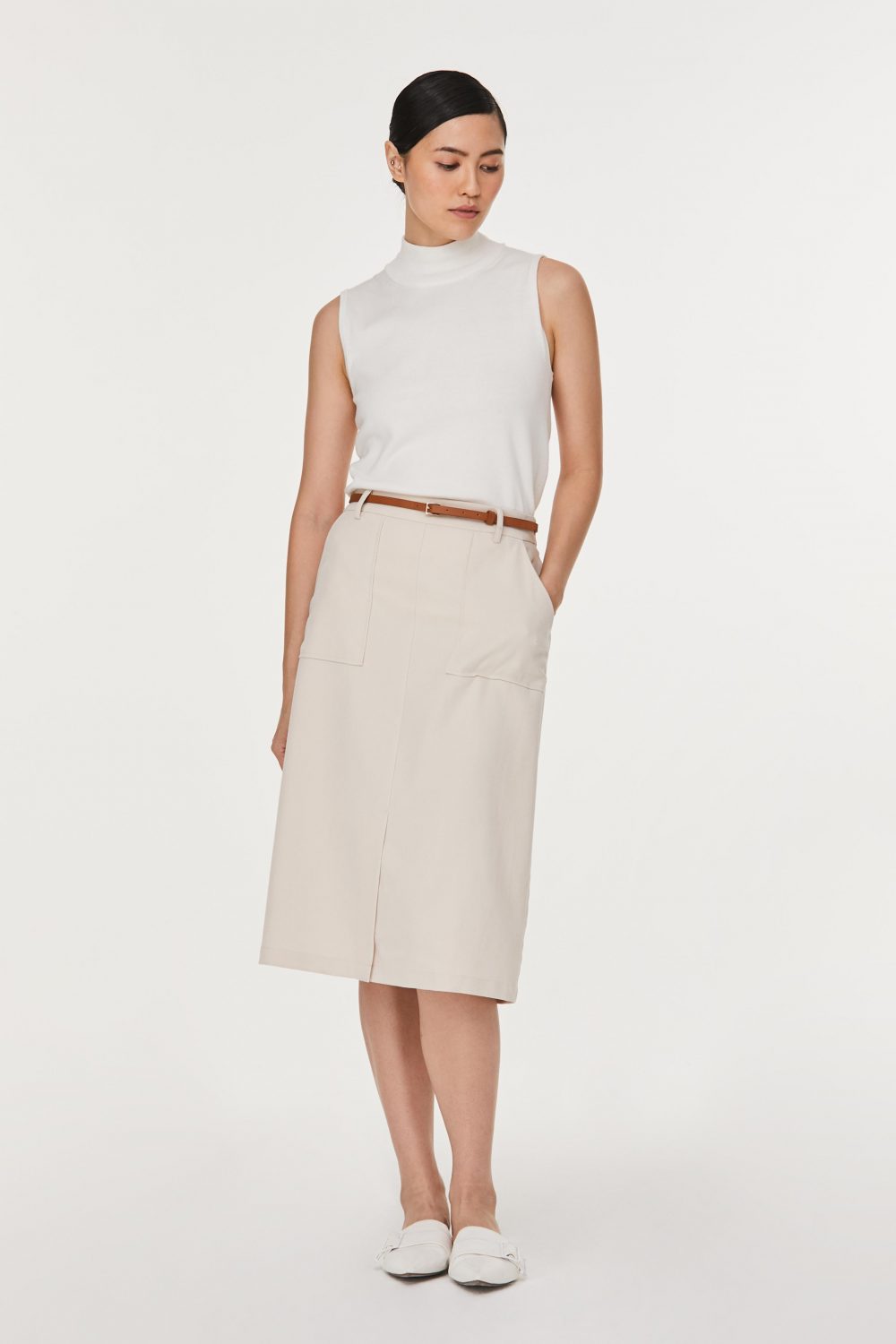 Belted A-Line Skirt - iORA MALAYSIA