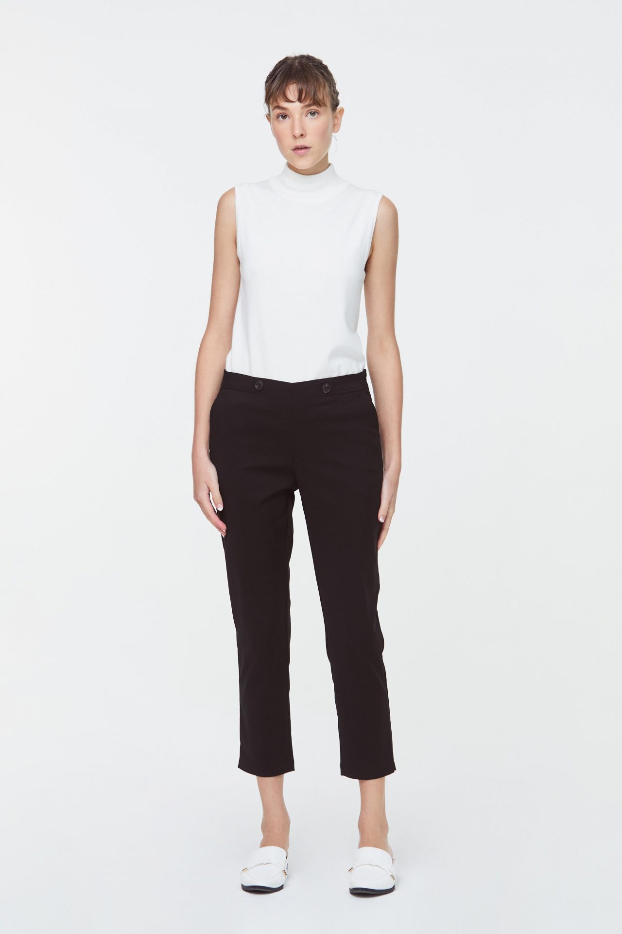 Tappered Button Trousers - iORA SINGAPORE
