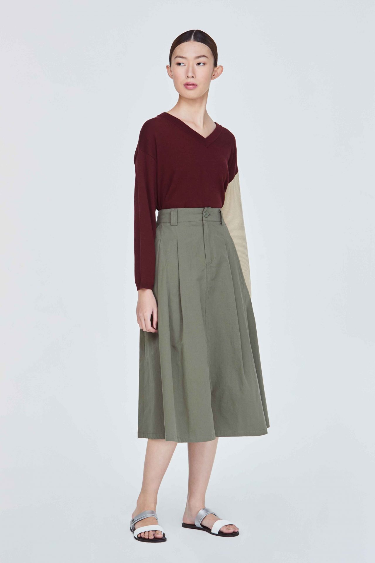 RARE Knee Length Skirts : Buy Women Casual Navy Blue Colour Pleated A-line  Skirt Online | Nykaa Fashion