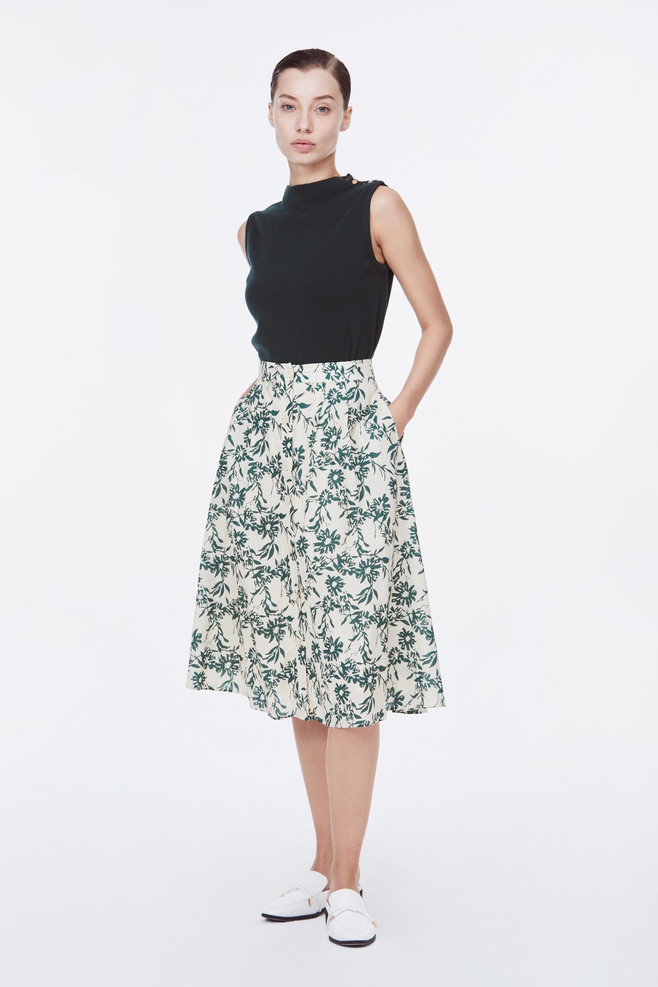 Printed A-Line Skirt - iORA SINGAPORE